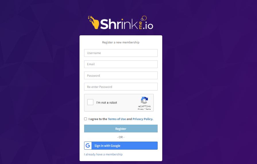 Shrinkme.io Review sign up