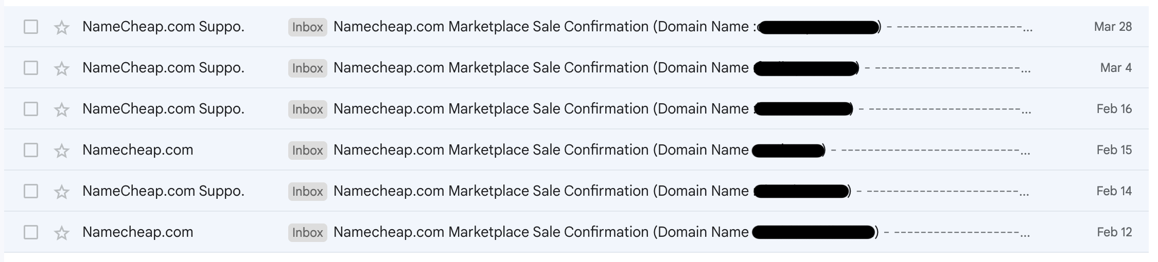 Namecheap Marketplace Domain Sales