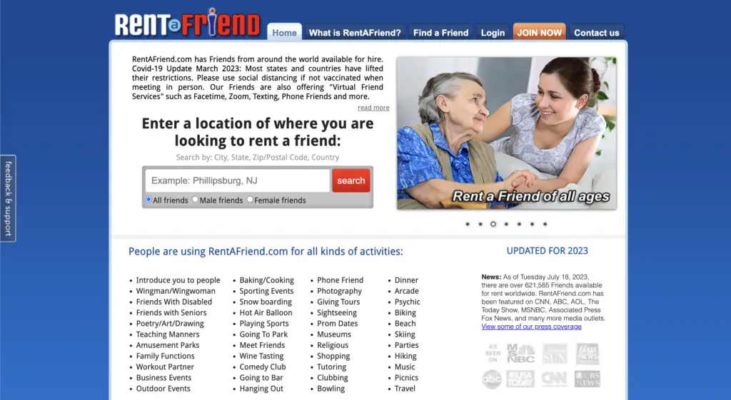 RentAFriend Review 2024 Is It Legit Or A Scam Don T Miss   RentAFriend Homepage 1024x561 