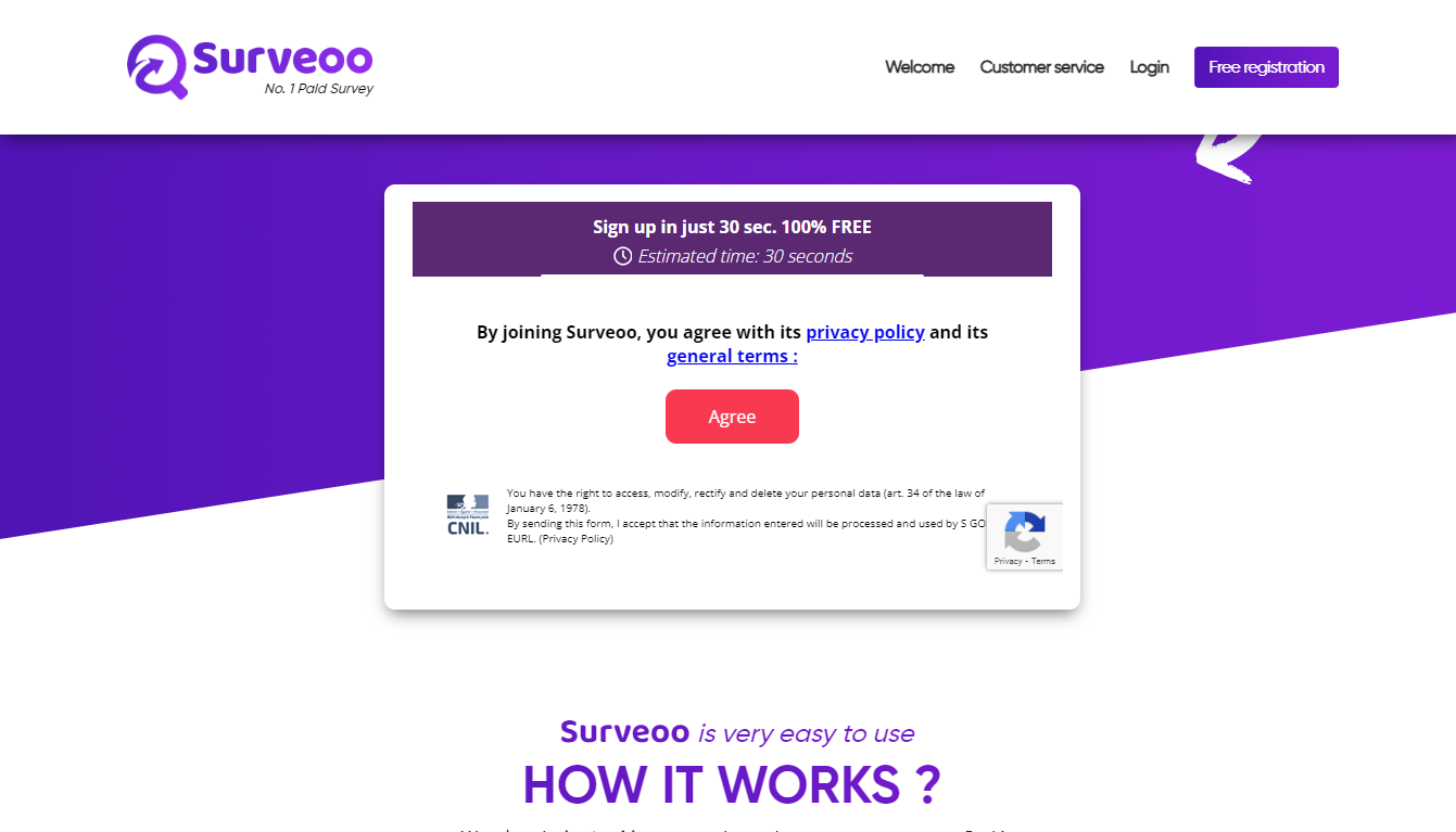 Steps to Sign up on Surveoo
