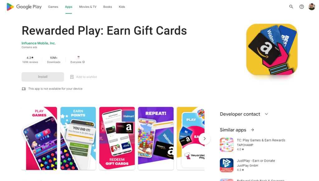 Rewarded Play Google Play Store